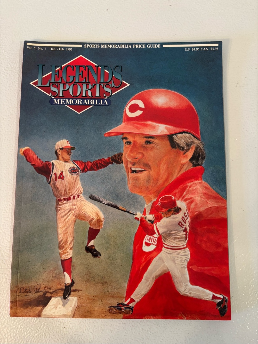 Vintage Pete Rose Legends Sports Memorabilia Magazine - Red/White Baseball Cover
